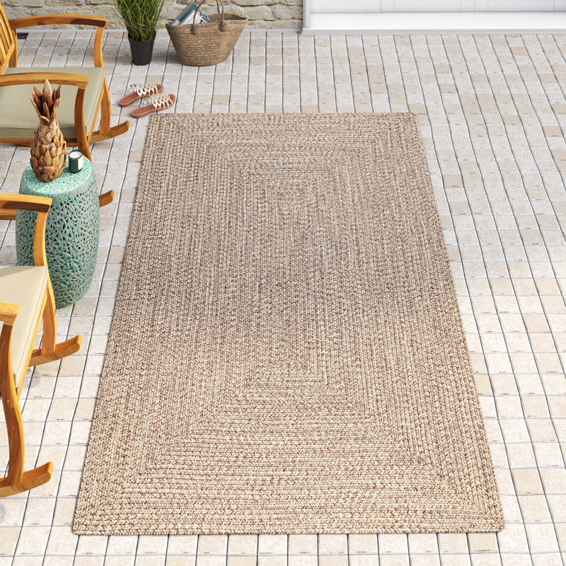 House of Hampton Bromsgrove Hand Braided Tan Indoor/Outdoor Rug